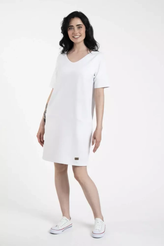 Karina Túnica de manga corta para mujer Italian Fashion - blanco