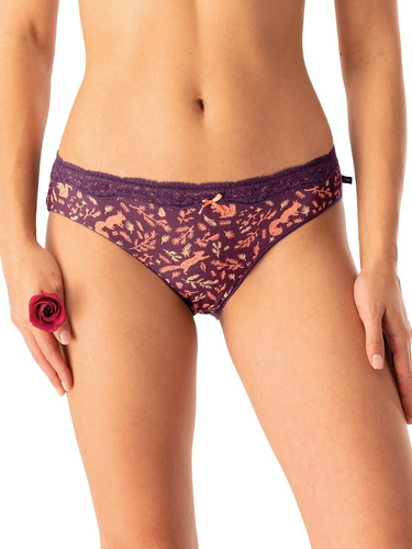 Braga de mujer LPR 706 B25 Key berenjena - algodón, paquete de 2 en caja, cómoda y clásica