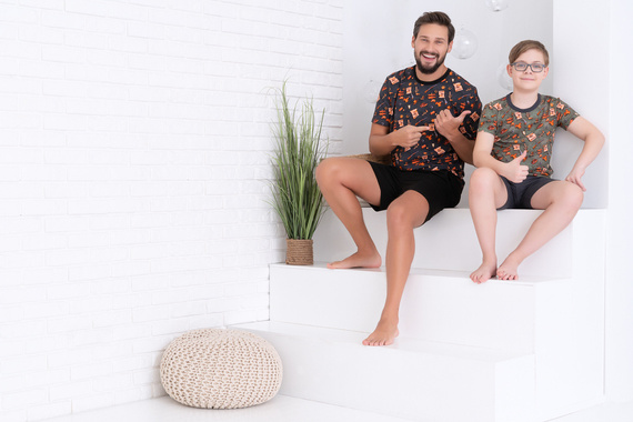 Western Pijama de manga corta para niño, pantalón Italian Fashion - oliva/grafito