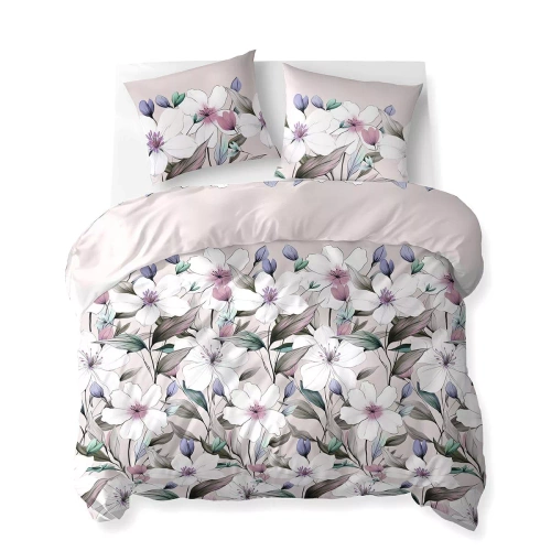 5774 B Cotton Bloom Detexpol Powder Pink Flower Bedding - 100% algodón, reversible, producción polaca