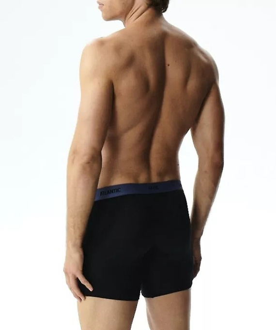 Bóxers para hombre Atlantic 3MH-0177 A3 3-pack negro-denim, algodón, pierna larga