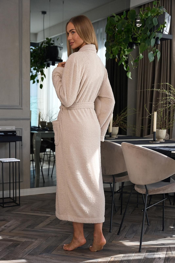 Bata de mujer L&L Celeste 2558 angora - larga, cálida, corte elegante