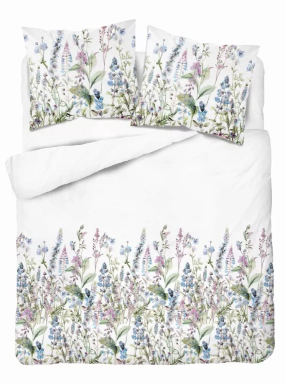 5485 B Detexpol Satin Stories blanco-azul ropa de cama | 100% algodón, tejido de satén, cremallera, papel de regalo