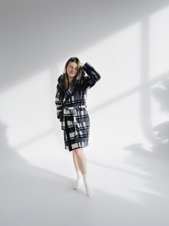 031 Manta albornoz De Lafense - cálido albornoz de vellón para mujer Super Cozy, gris