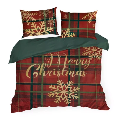 Ropa de cama navideña Eurofirany Estrella 100% algodón rojo y verde