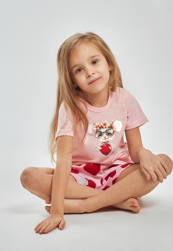 Taro 3559 Mika pijama niña rosa 100% algodón