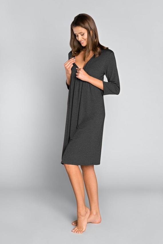 Italia Fashion maternidad y lactancia manga 3/4 sonata - melange oscuro/pelo