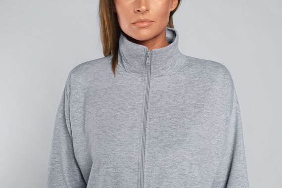 Grafi Bata de mujer con cremallera Italian Fashion- melange