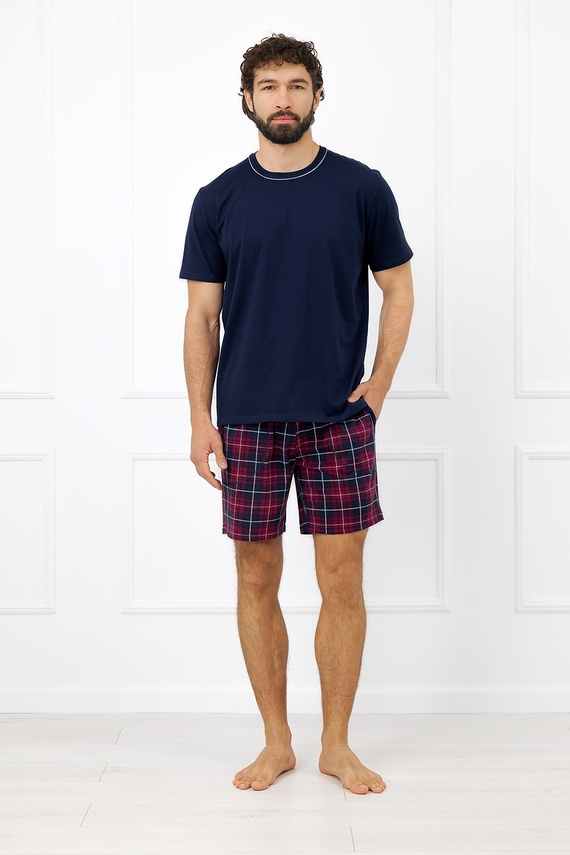 Italian Fashion Brajan pijama masculina Mega Soft algodón pantalones cortos a cuadros