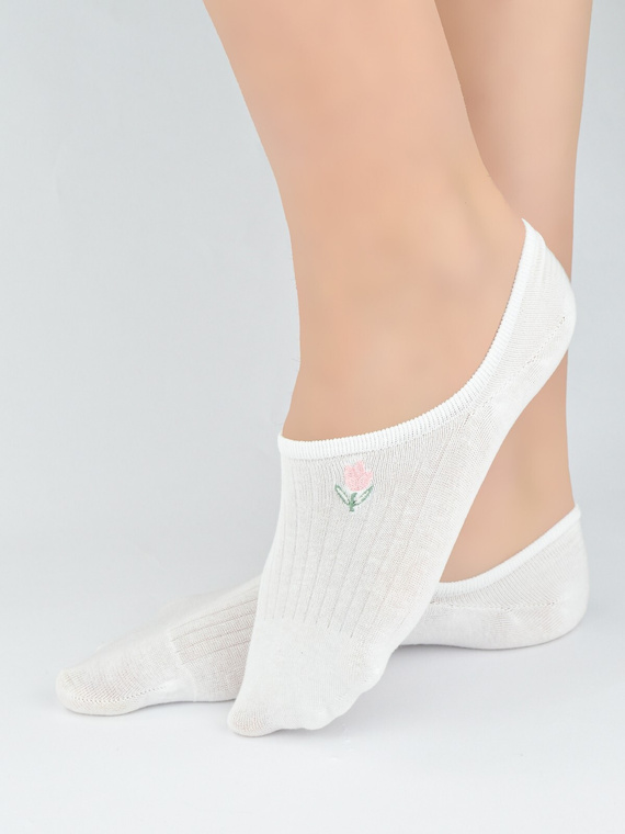 Bailarinas mujer Noviti ST097 de algodón con tejido a rayas y bordado decorativo