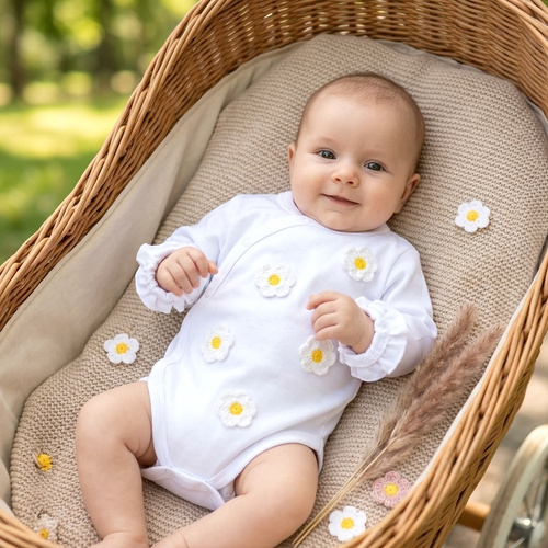 NINI Little Flowers – body para bebé cruzado 100% algodón orgánico ABN-5757/BIA