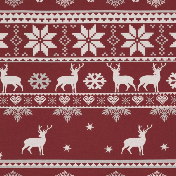 Ropa de cama de Navidad Oslo Eurofirany rojo - algodón ranforce, reversible