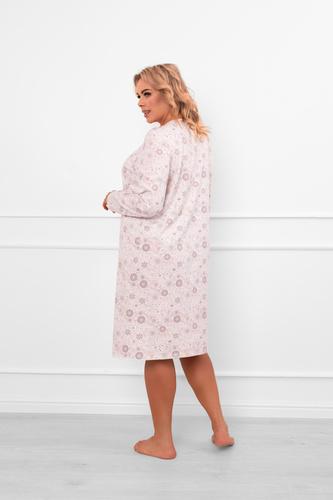 Camisón de mujer Satui - algodón, manga larga, estampado floral Moda Italiana