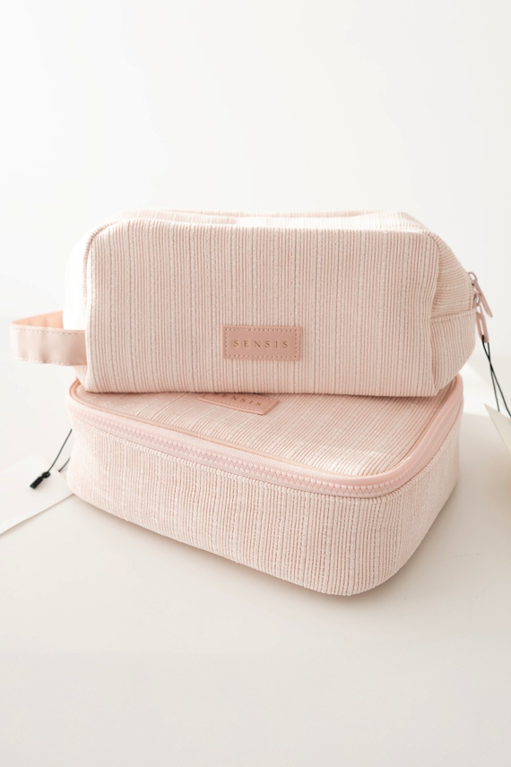 Neceser Small SENSIS – Rosa, Con Logo y Compartimentos, Con Cremallera