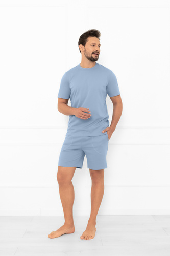 Krystian Italian Fashion pijamas de los hombres de acero - algodón, camiseta y pantalones cortos