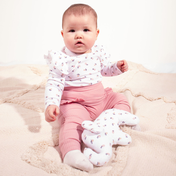 Body para niña Nicol 220097 – 100% algodón, manga larga, estampado floral