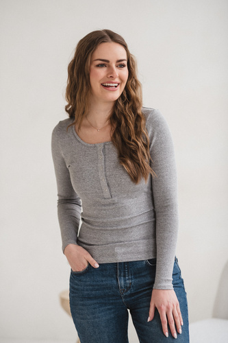 Tummy Milk&Love camiseta premamá y lactancia viscosa light gray melange