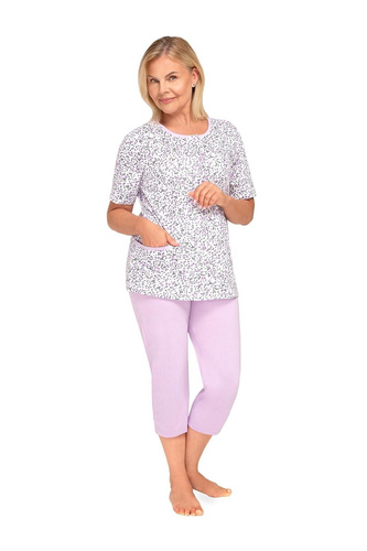 Pijama Kasia I 265 Martel morado - pijama de mujer de algodón con camisa abotonada