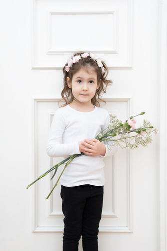 Camiseta Tosia para niña, manga larga Italian Fashion- blanca