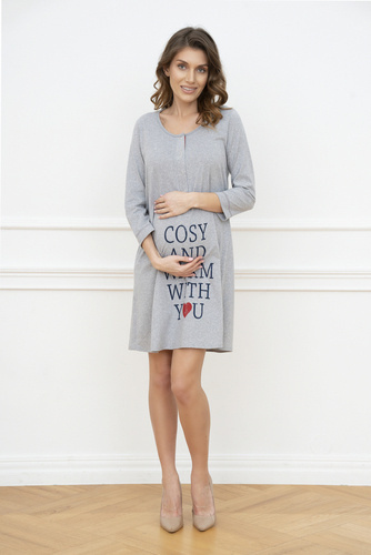 Bálsamo Camisa de Embarazo y Lactancia. manga 3/4 Italia Fashion - melange