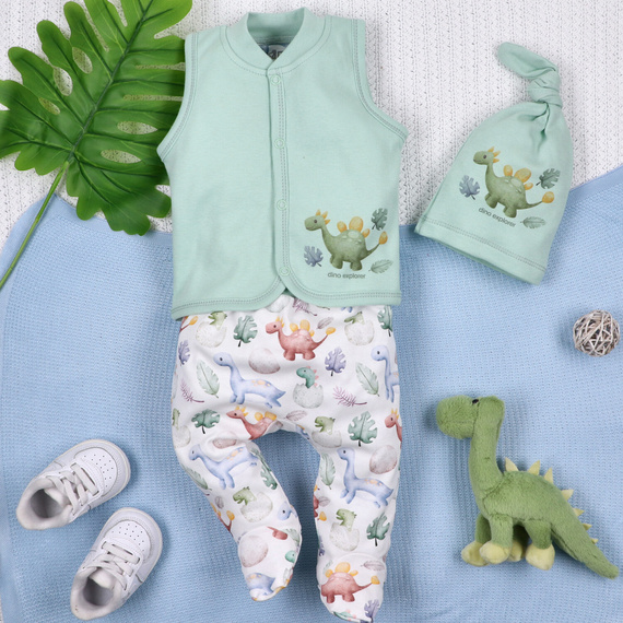 ABN-5575 Dino Explorer Chaleco Nini - algodón orgánico, cierre cómodo