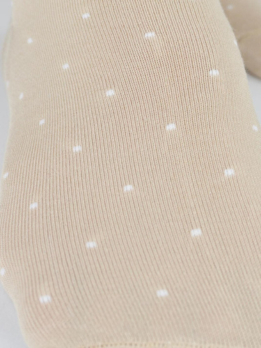 Calcetines invisibles mujer Noviti ST077 – modal, lunares, costuras planas beige