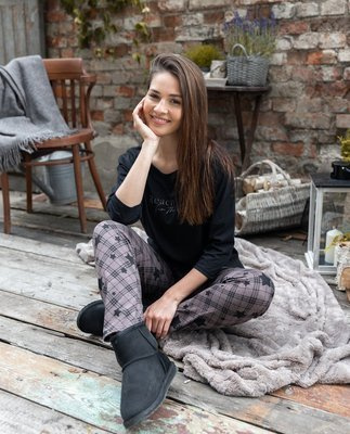 Sensis Reach For The Stars Pijama de mujer - negro-marrón