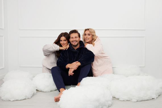 Forio Blusa manta con capucha unisex Moda Italiana - azul marino