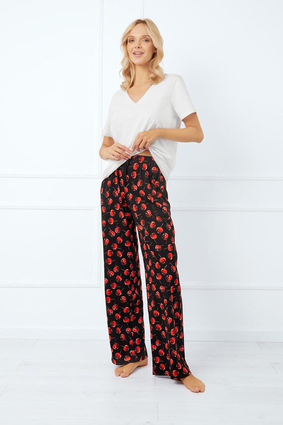 Cherry Pantalón de pijama de mujer, largo Moda Italiana - estampado