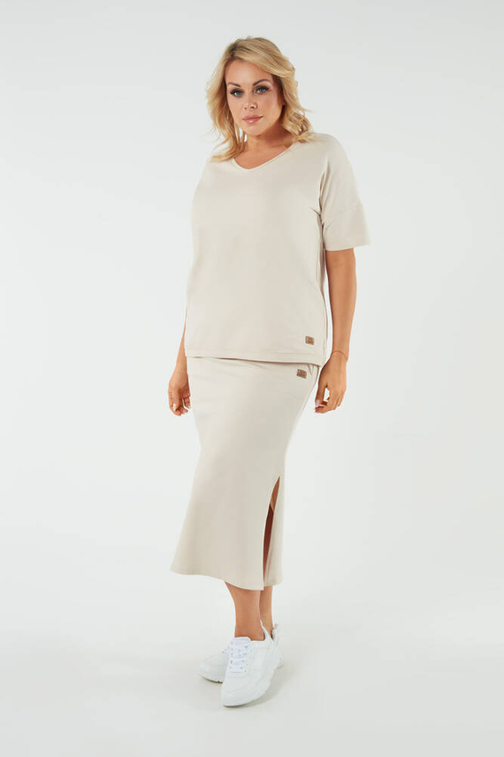 Stella falda maxi mujer Moda Italiana - beige