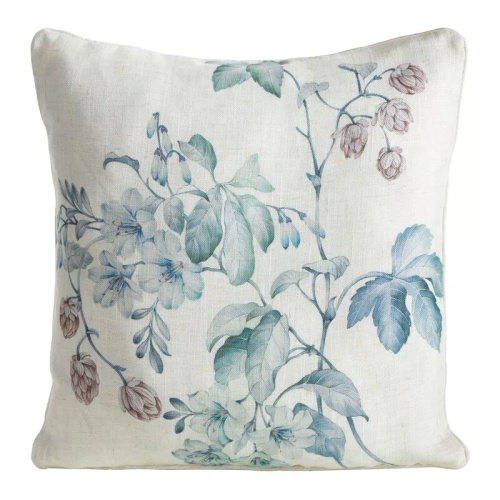 Lino 41 Funda de almohada decorativa Eurofirany | Verde natural, estampado de hojas