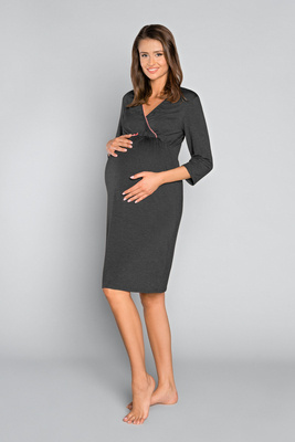 Italia Fashion maternidad y lactancia manga 3/4 sonata - melange oscuro/pelo