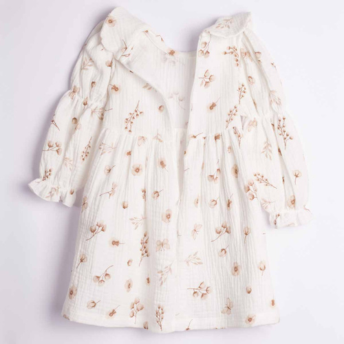 Vestido para niña Nicol 224280 muselina 100% algodón manga larga