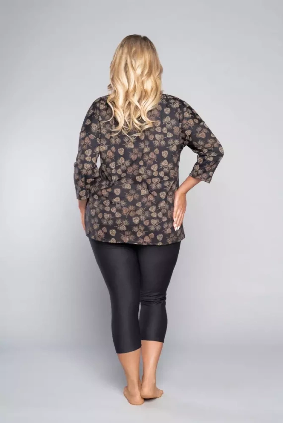 Pinnia Pijama señora manga 3/4, pantalón 3/4 Moda Italiana - estampado/grafito