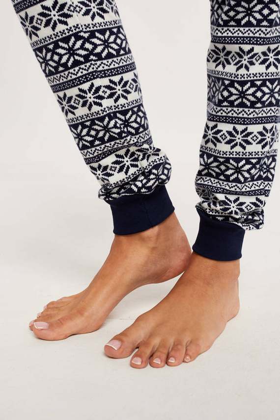 Arktyka Pijama señora manga larga, pantalón largo Moda Italiana - azul marino/estampado