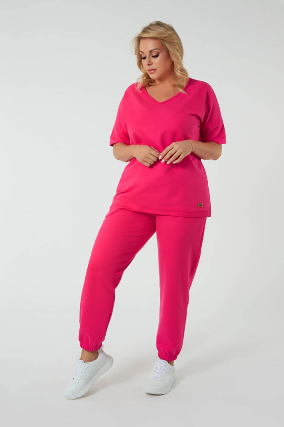 Madri Pantalones Mujer Moda Italiana - fucsia