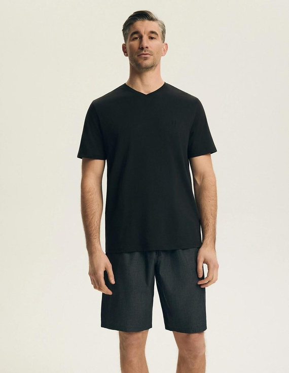 Pijama para hombre Henderson 44608 Post negra 100% algodón manga corta