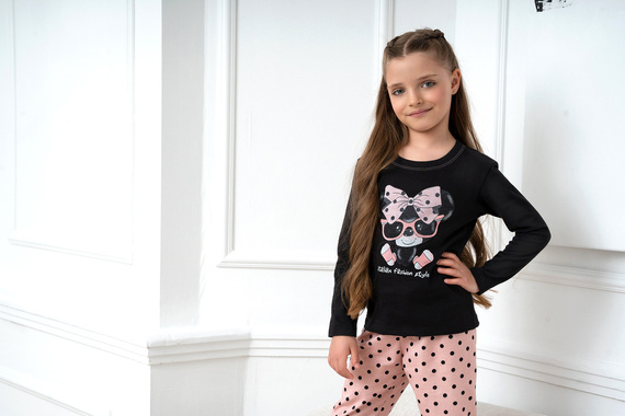 Bonilla Pijama de niña Moda Italiana - negro/estampado