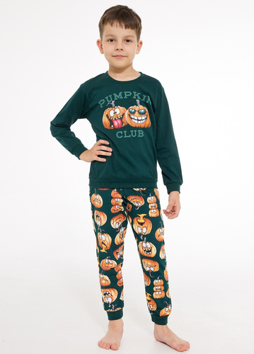 Pijama para niño Cornette 593/187 966/187 Pumpkin Club 100% algodón larga