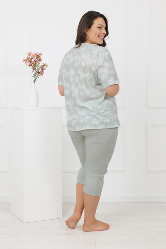 Pijama mujer Eleni Italian Fashion 100% algodón, manga corta, 3/4