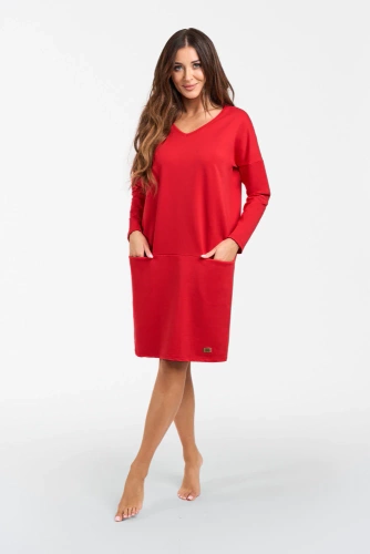 Karina túnica de manga larga para mujer Italian Fashion - rojo