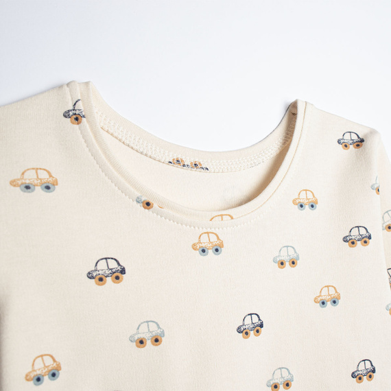 Pijama infantil Nicol 222036 de algodón crema con coches de colores