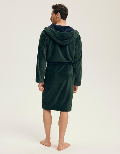 Henderson albornoz para hombre 43377 Natch verde- capucha, punto cálido, comodidad y elegancia