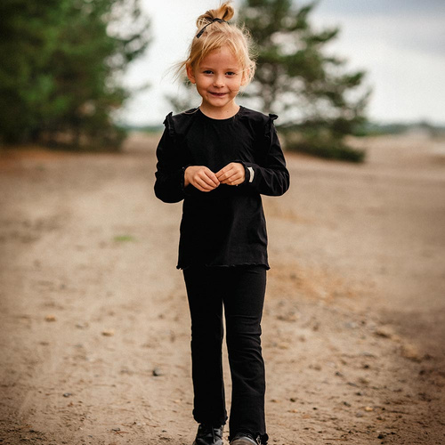 Leggings para niños Simply Comfy pantalones de campana Eevi negro- 100% algodón, cómodos y con estilo