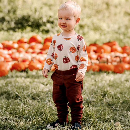 Body Halloween bebé Eevi - crudo, calabazas, algodón