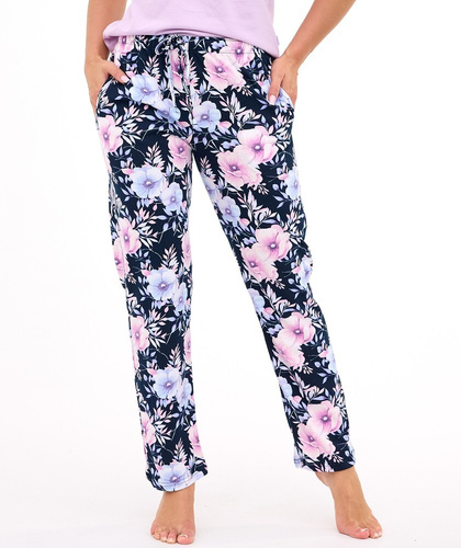 690/48 Pantalón de pijama Cornette para mujer | Largo, bolsillos, ajuste en la cintura