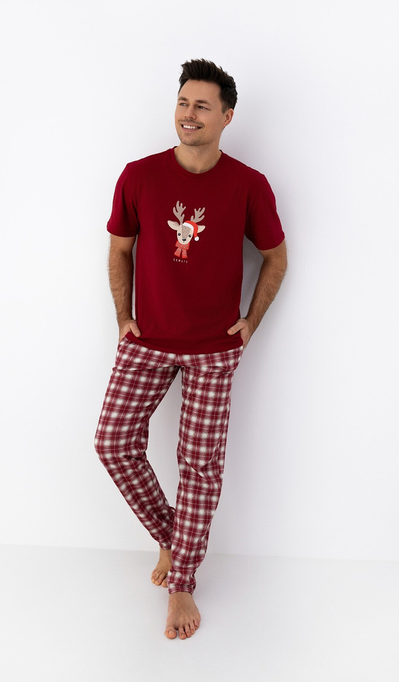 Pijama Jack Sensis - pijama de hombre de algodón con camisa y pantalón de cuadros escoceses