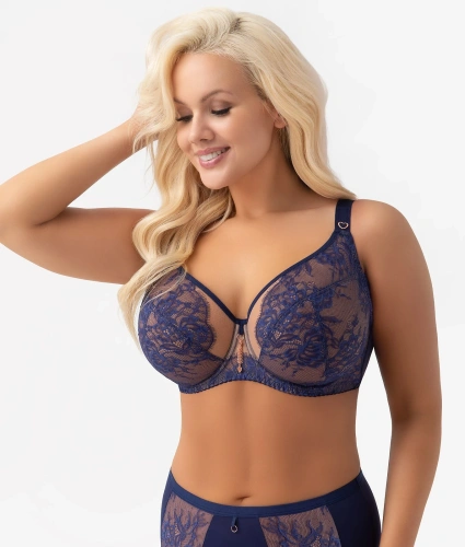 Gorsenia G024 Desire sujetador soft azul marino para pecho grande con aros