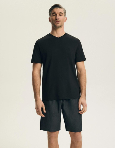 Pijama para hombre Henderson 44608 Post negra 100% algodón manga corta