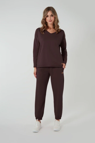 Madri Blusa manga larga Moda Italiana - marrón